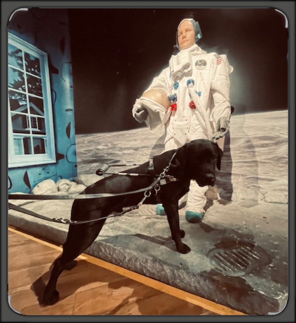 Ace posed for picture with an astronaut